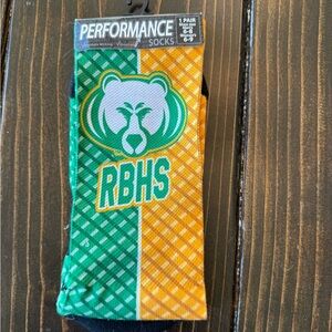 Rock Bridge High School Green and Gold RBHS Bruins Socks
